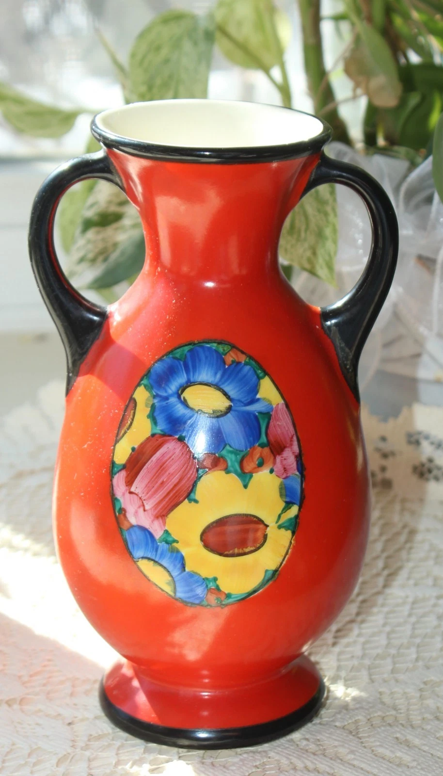 Vintage Art Deco Style Czech Decorative Vase, Joseph Mrazek Design